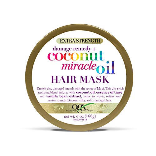 OGX Extra Strength Damage Remedy + Coconut Miracle Oil Hair Mask, Extra Hydrating & Softening Anti-Frizz Treatment to Help Repair Hair, Paraben-Free, Sulfated-Surfactants Free, 6 oz